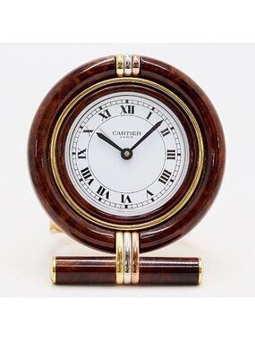 Cartier Travel Clock Quartz White Dial Table